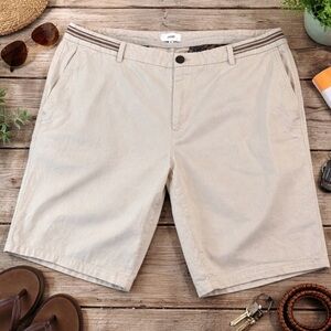 Jules Light Khaki Faint Speckled Men's 100% Cotton Flat Front Shorts Size 46